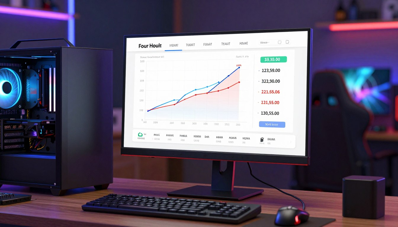 Four-hour gaming session calculation using watts, hours, and kWh